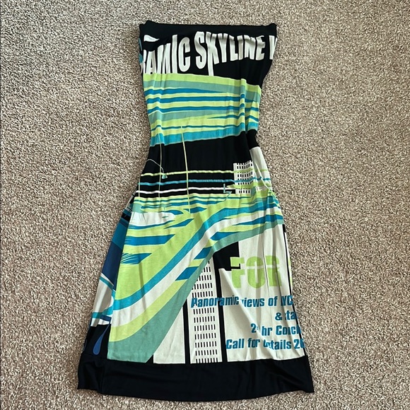 Custo Barcelona Dresses & Skirts - Vintage Custo Barcelona Strapless tube graphic Dress